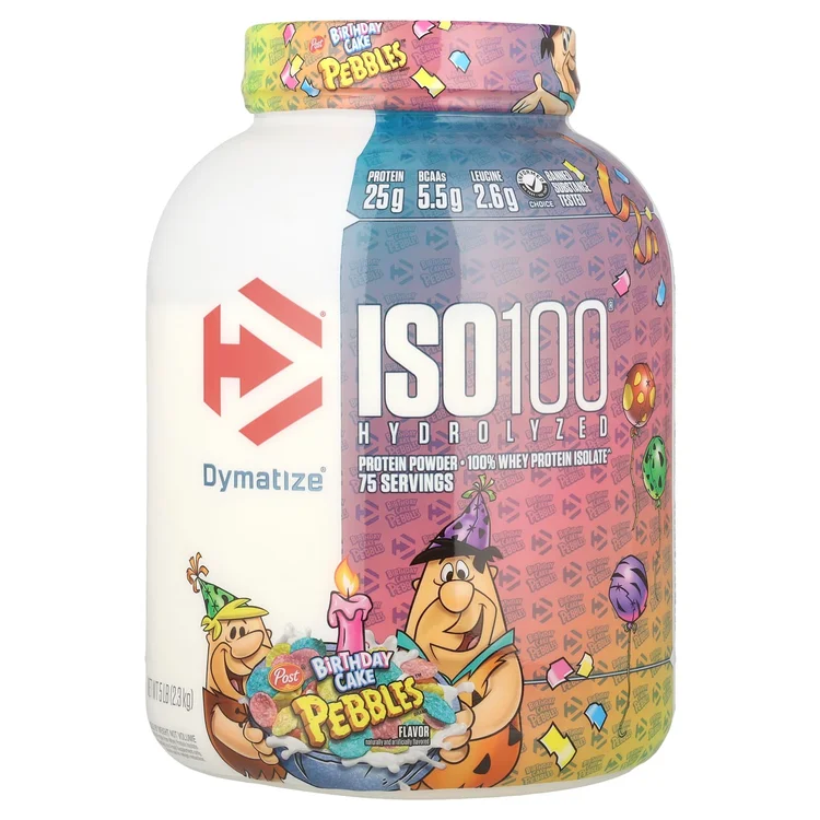 ISO100® Hydrolyzed, 100% Whey Protein Isolate, Birthday Cake Pebbles, 5 lb (2.3 kg) image 1