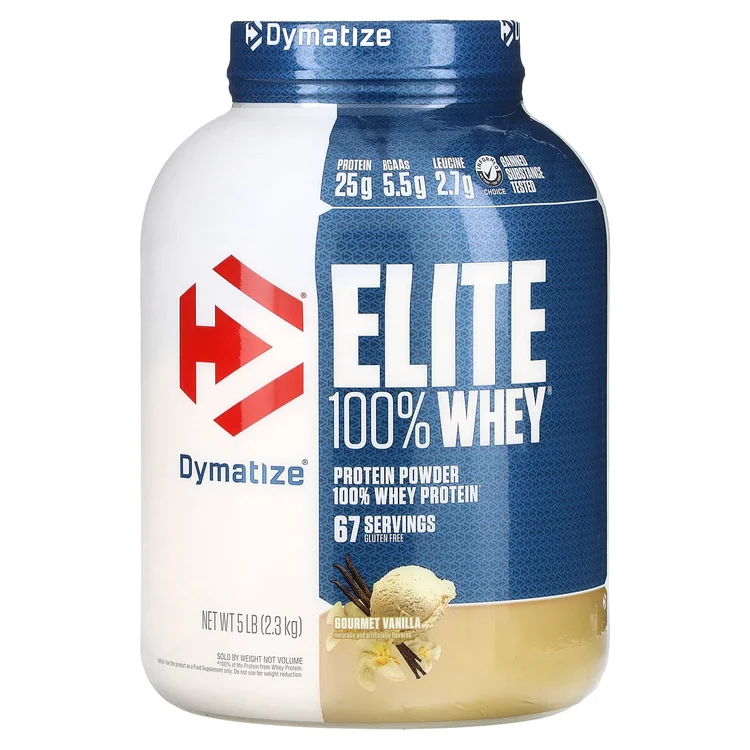Elite 100% Whey Protein Powder, Gourmet Vanilla, 5 lbs (2.3 kg) image 1
