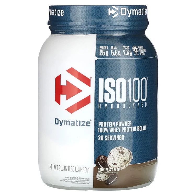 ISO100® Hydrolyzed, 100% Whey Protein Isolate, Cookies & Cream, 1.36 lb (620 g) image 1