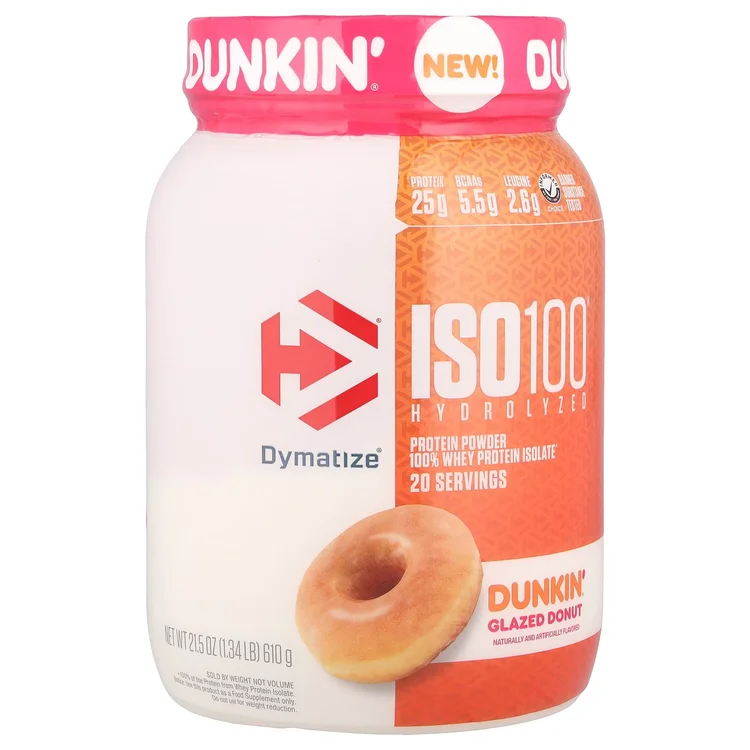 ISO100® Hydrolyzed, 100% Whey Protein Isolate, Dunkin® Glazed Donut, 1.34 lb (610 g) image 1