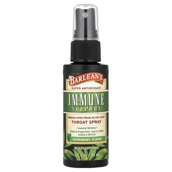 Immune Support, Broad Spectrum Olive Leaf Throat Spray, Peppermint, 1.5 fl oz (45 ml)