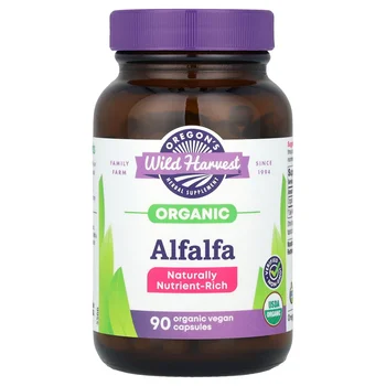 Organic Alfalfa, 90 Organic Vegan Capsules (400 mg per Capsule)