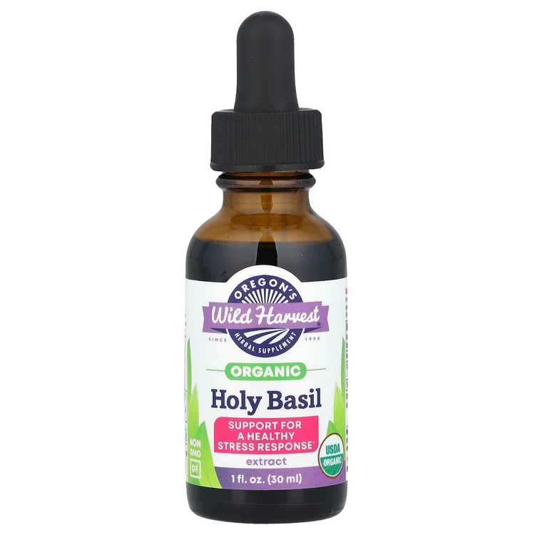Organic Holy Basil Extract, 1 fl oz (30 ml) image 1
