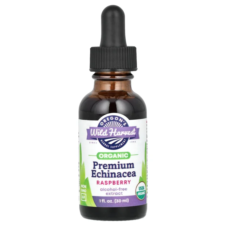 Organic Premium Echinacea, Alcohol Free, Raspberry, 1 fl oz (30 ml) image 1