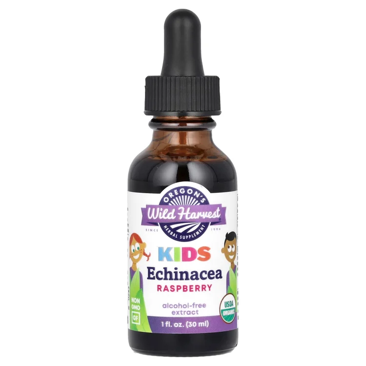 Kids, Echinacea Extract, Alcohol-Free, Raspberry, 1 fl oz (30 ml) image 1