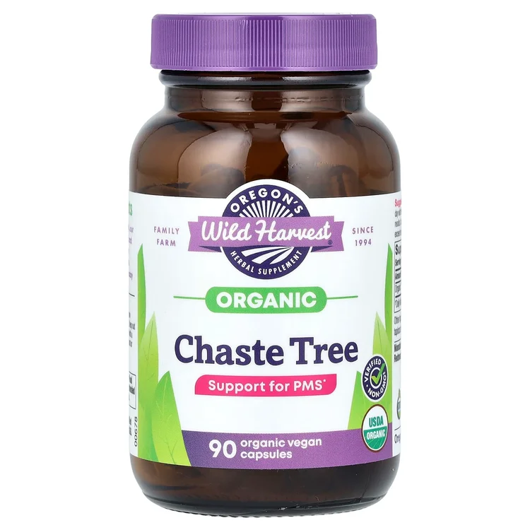Organic Chaste Tree, 90 Vegan Capsules (440 mg per Capsule) image 1