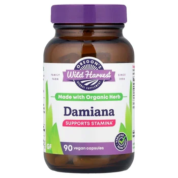 Damiana, 90 Vegan Capsules (375 mg per Capsule)