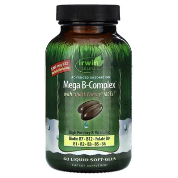 Mega B-Complex with Quick Energy MCT's, 60 Liquid Soft-Gels