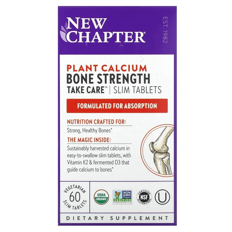 Plant Calcium, Bone Strength, Take Care, 60 Vegetarian Slim Tablets image 1