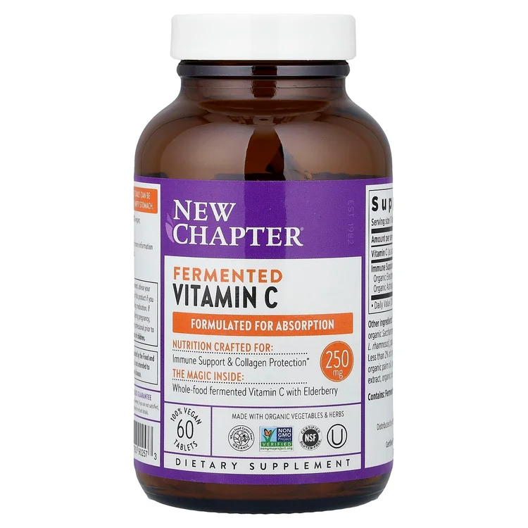 Fermented Vitamin C, 60 Vegan Tablets image 1