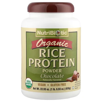 Organic Rice Protein Powder, Chocolate, 1 lb 6.93 oz (650 g)
