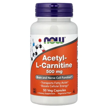 Acetyl-L- Carnitine, 50 Veg Capsules (500 mg per Capsule)