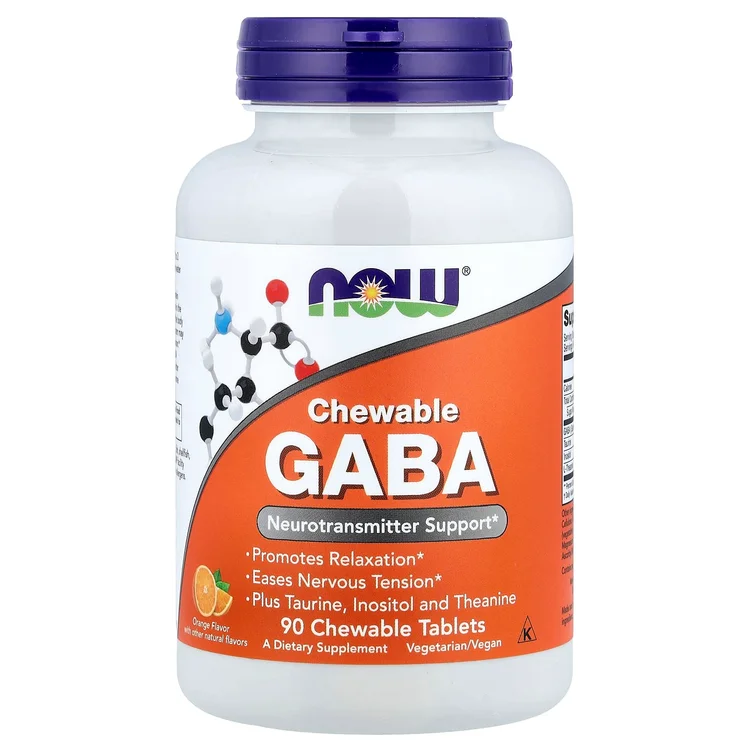 Chewable GABA, Orange, 90 Chewable Tablets image 1