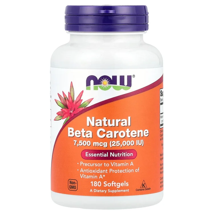 Natural Beta Carotene, 7,500 mcg (25,000 IU), 180 Softgels image 1