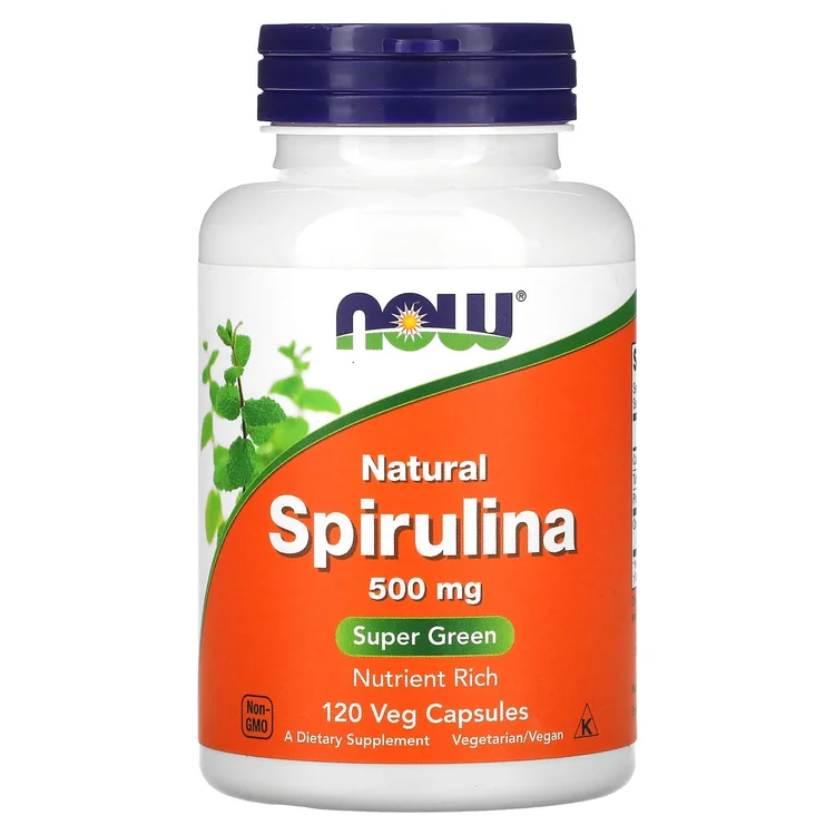 Natural Spirulina, 500 mg, 120 Veg Capsules image 1