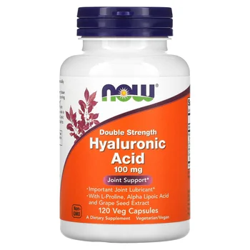 Hyaluronic Acid With L-Proline, Alpha Lipoic Acid and Grape Seed Extract, 100 mg, 120 Veg Capsules