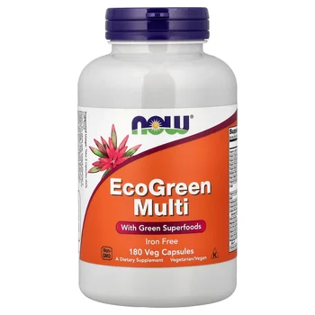 EcoGreen Multi, Iron-Free, 180 Veg Capsules