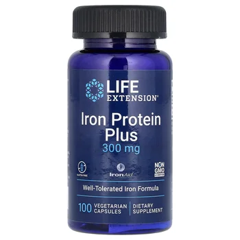 Iron Protein Plus, IronAid, 300 mg, 100 Vegetarian Capsules