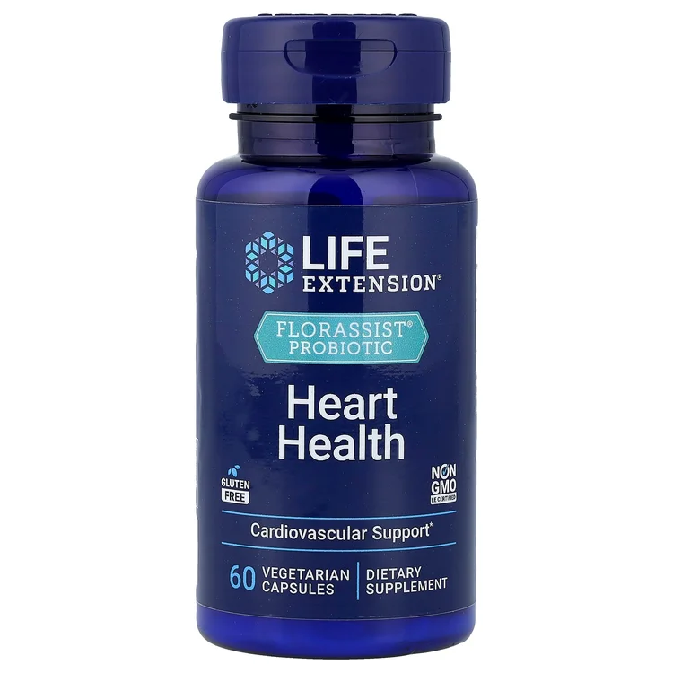 FLORASSIST® Probiotic Heart Health, 60 Vegetarian Capsules (74 mg per Capsule) image 1