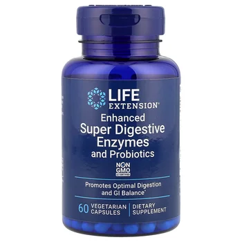 Enhanced Super Digestive Enzymes and Probiotics, 60 Vegetarian Capsules