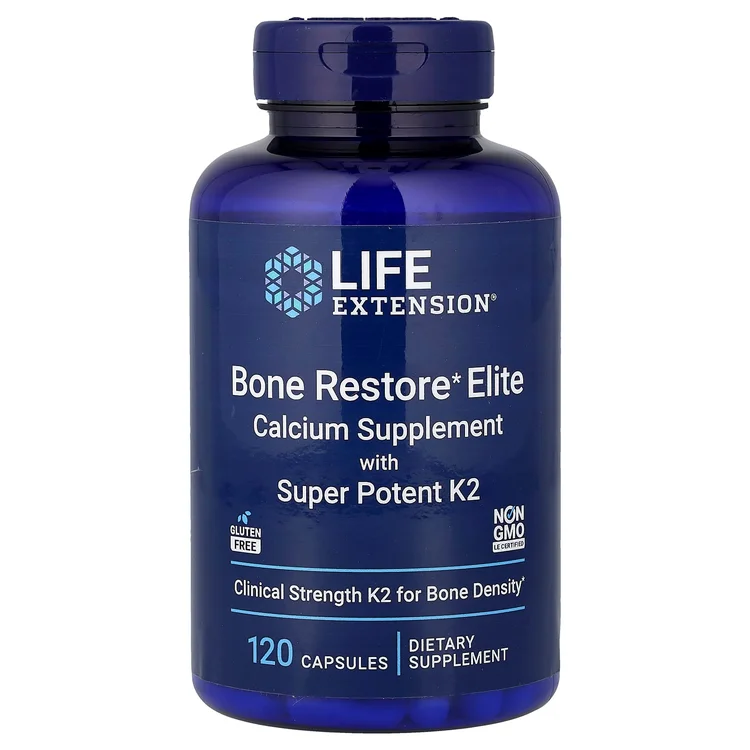 Bone Restore Elite, Calcium Supplement with Super Potent K2, 120 Capsules image 1