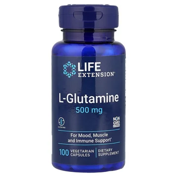 L-Glutamine, 500 mg, 100 Vegetarian Capsules