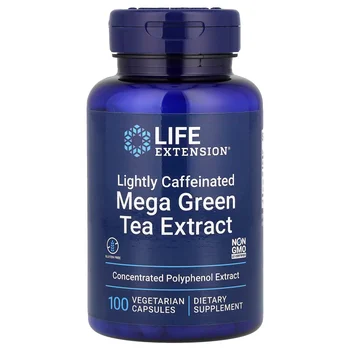 Mega Green Tea Extract, Lightly Caffeinated, 100 Vegetarian Capsules (725 mg per Capsule)