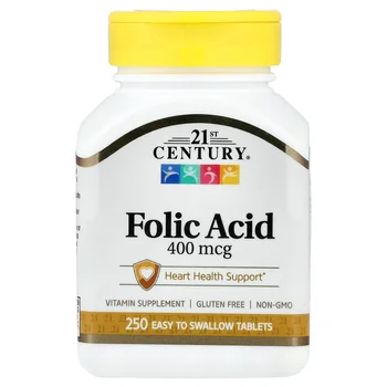 Folic Acid, 400 mcg, 250 Easy to Swallow Tablets