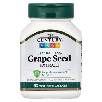Grape Seed Extract, Standardized, 60 Vegetarian Capsules (50 mg per Capsule)