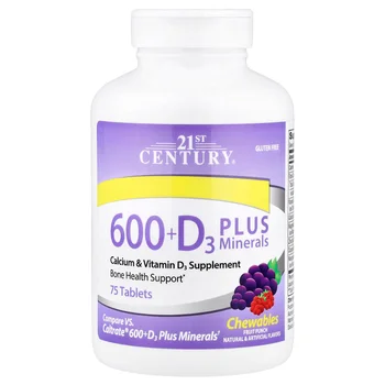 600 + D3 Plus Minerals, Fruit Punch, 75 Tablets