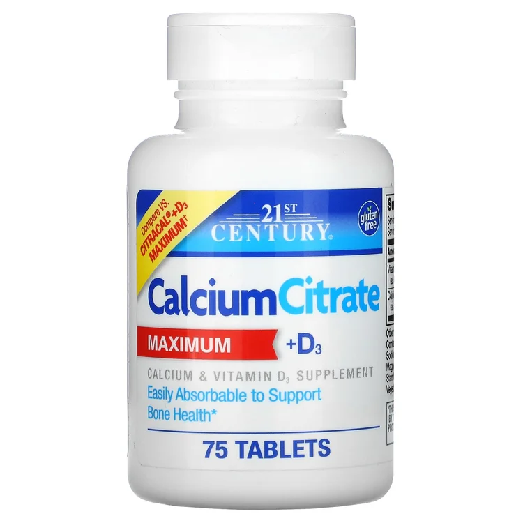 Calcium Citrate + D3 Maximum, 75 Tablets image 1