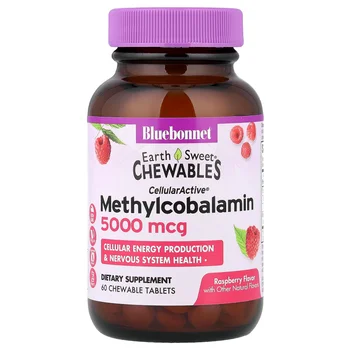 Earth Sweet® Chewables, CellularActive® Methylcobalamin, Raspberry, 5,000 mcg, 60 Chewable Tablets