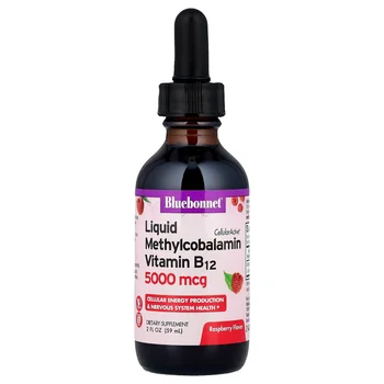 CellularActive® Liquid Methylcobalamin Vitamin B12,  Raspberry, 5,000 mcg, 2 fl oz (59 ml)