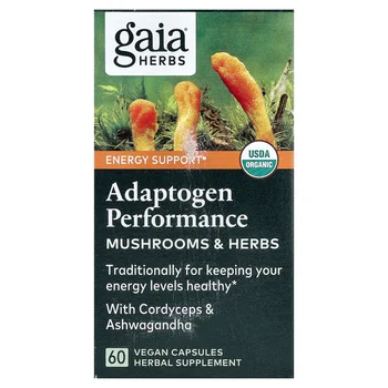 Adaptogen Performance, Mushrooms & Herbs, 60 Vegan Capsules