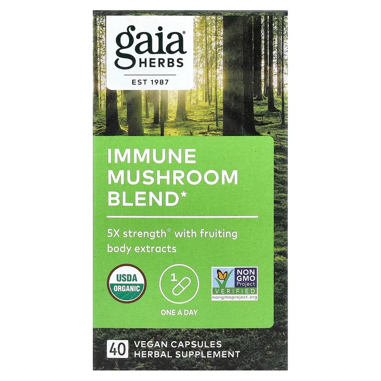 Immune Mushroom Blend, 40 Vegan Capsules image 1