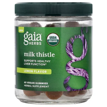 Milk Thistle Gummies, Lemon, 60 Vegan Gummies