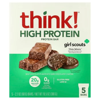 High Protein Bars, Thin Mints™, 5 Bars, 2.1 oz (60 g) Each