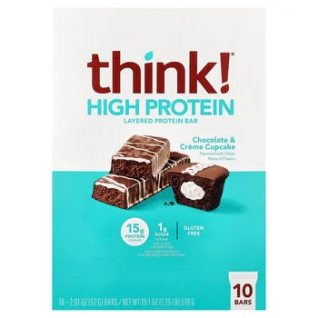 High Protein Bars, Chocolate & Creme Cupcake, 10 Bars, 2.01 oz (57 g) Each