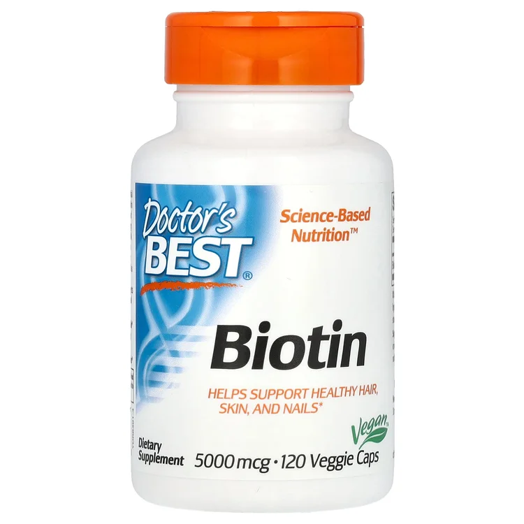 Biotin, 5,000 mcg,  120 Veggie Caps image 1