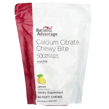 Calcium Citrate Chewy Bite, Sugar-Free, Lemon, 90 Soft Chews