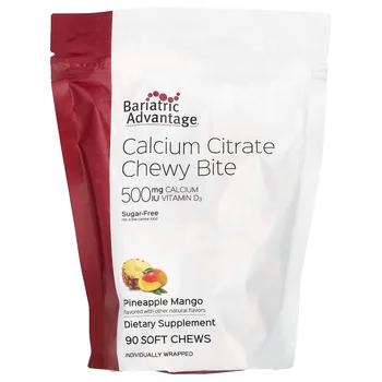 Calcium Citrate Chewy Bite, Sugar-Free, Pineapple Mango, 90 Soft Chews
