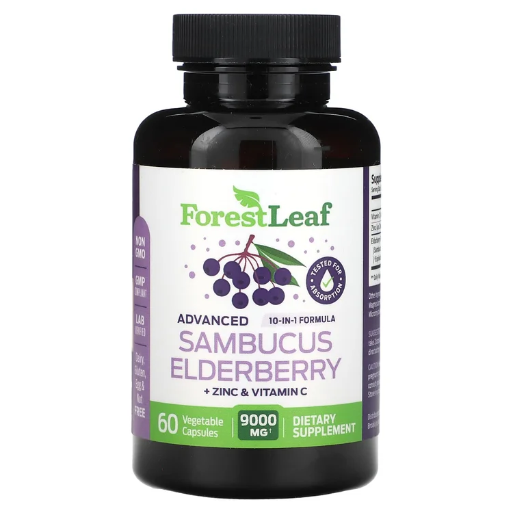 Advanced Sambucus Elderberry + Zinc & Vitamin C, 60 Vegetable Capsules image 1