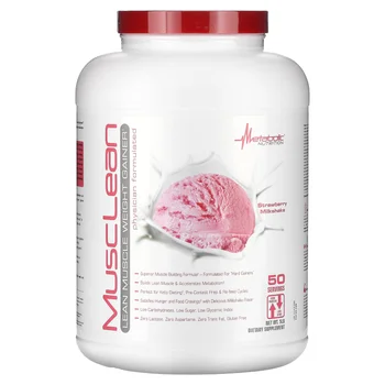 MuscLean, Lean Muscle Weight Gainer, Strawberry Milkshake, 5 lb