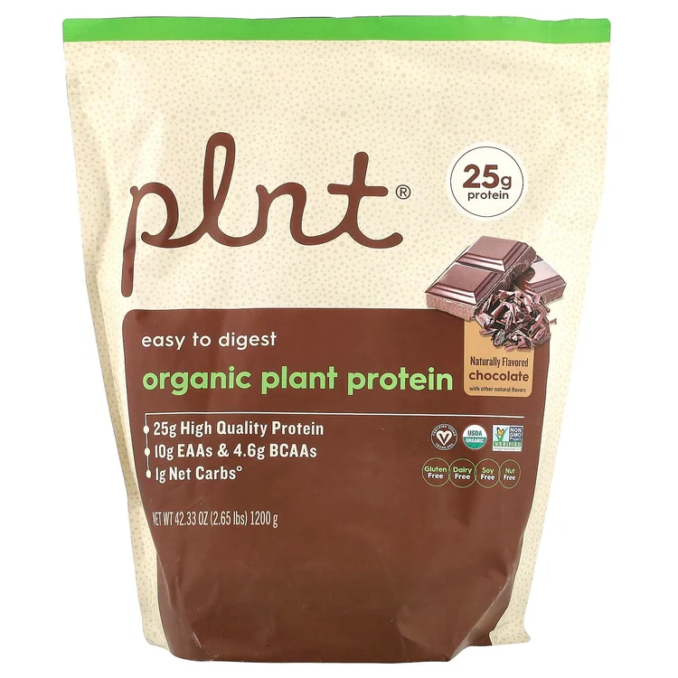 Organic Plant Protein, Chocolate, 2.65 lbs (1,200 g) image 1