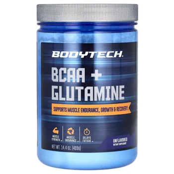 BCAA + Glutamine, Unflavored, 14.4 oz (409 g)