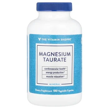 Magnesium Taurate, 180 Vegetable Capsules (62.5 mg per Capsule)