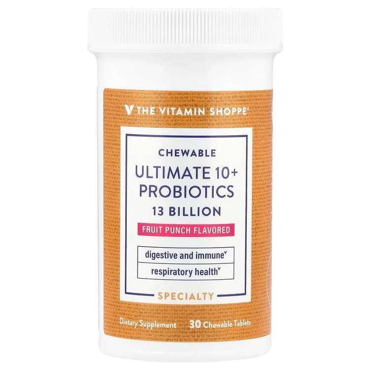 Chewable Ultimate 10+ Probiotics, Fruit Punch , 13 Billion , 30 Chewable Tablets image 1