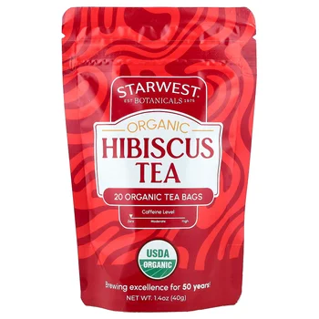 Organic Hibiscus Tea, Caffeine Free, 20 Organic Tea Bags, 1.4 oz (40 g)