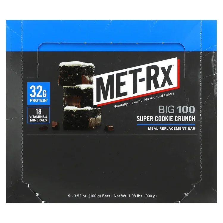 Big 100, Meal Replacement Bar, Super Cookie Crunch, 9 Bars, 3.52 oz (100 g) Each image 1