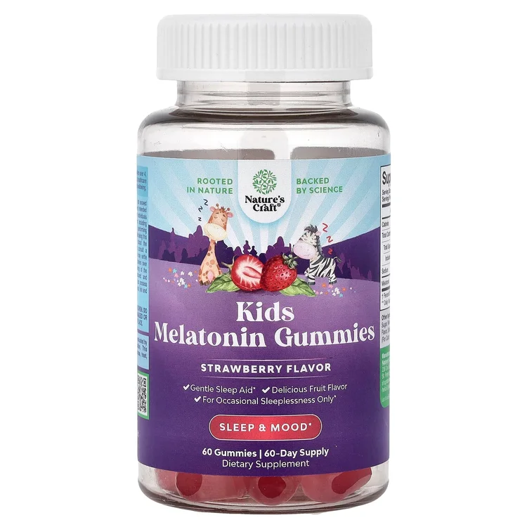 Kids Melatonin Gummies, Strawberry, 60 Gummies image 1